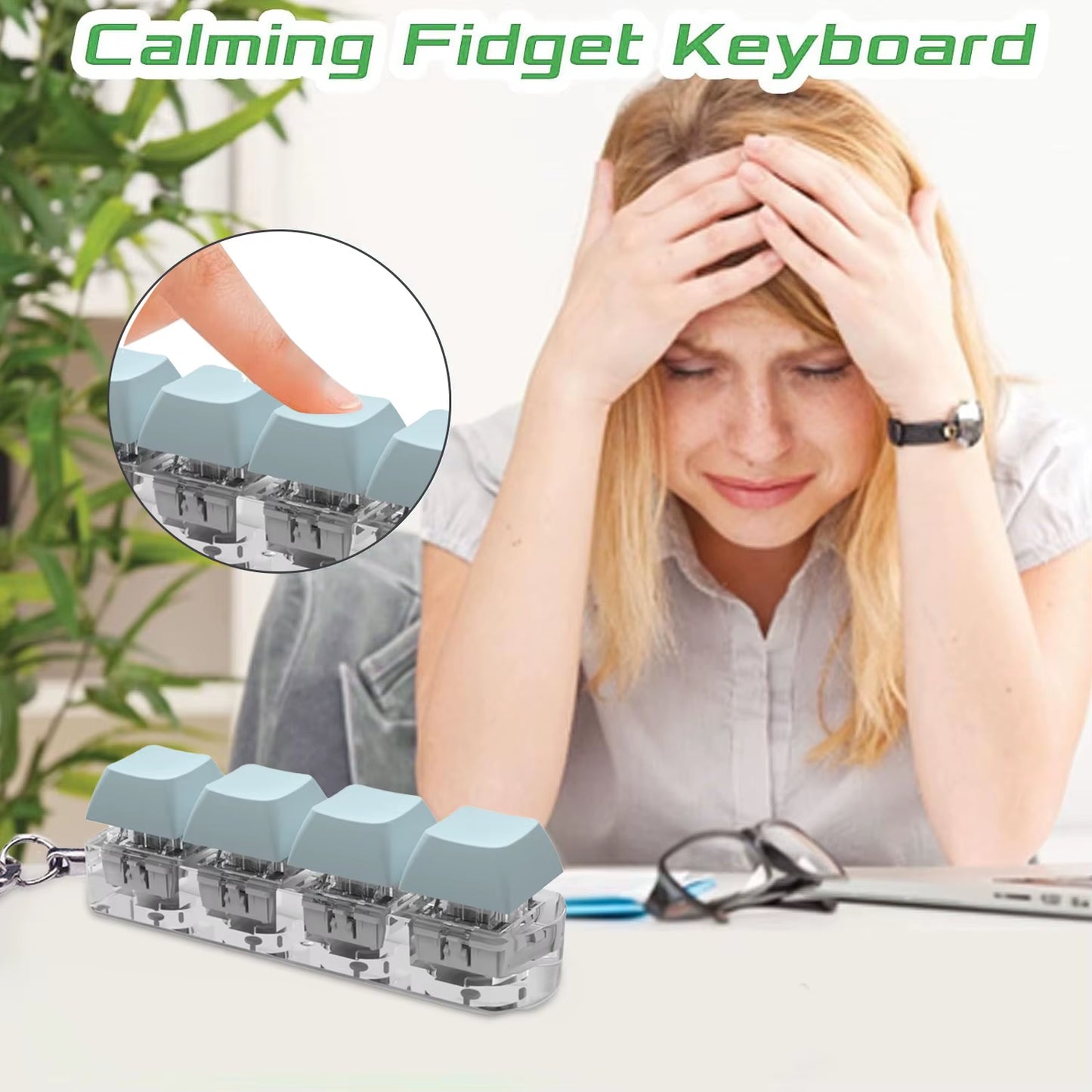DIY Fidget Keycap Keychain - Stress Relief Keyboard Accessory and Toy