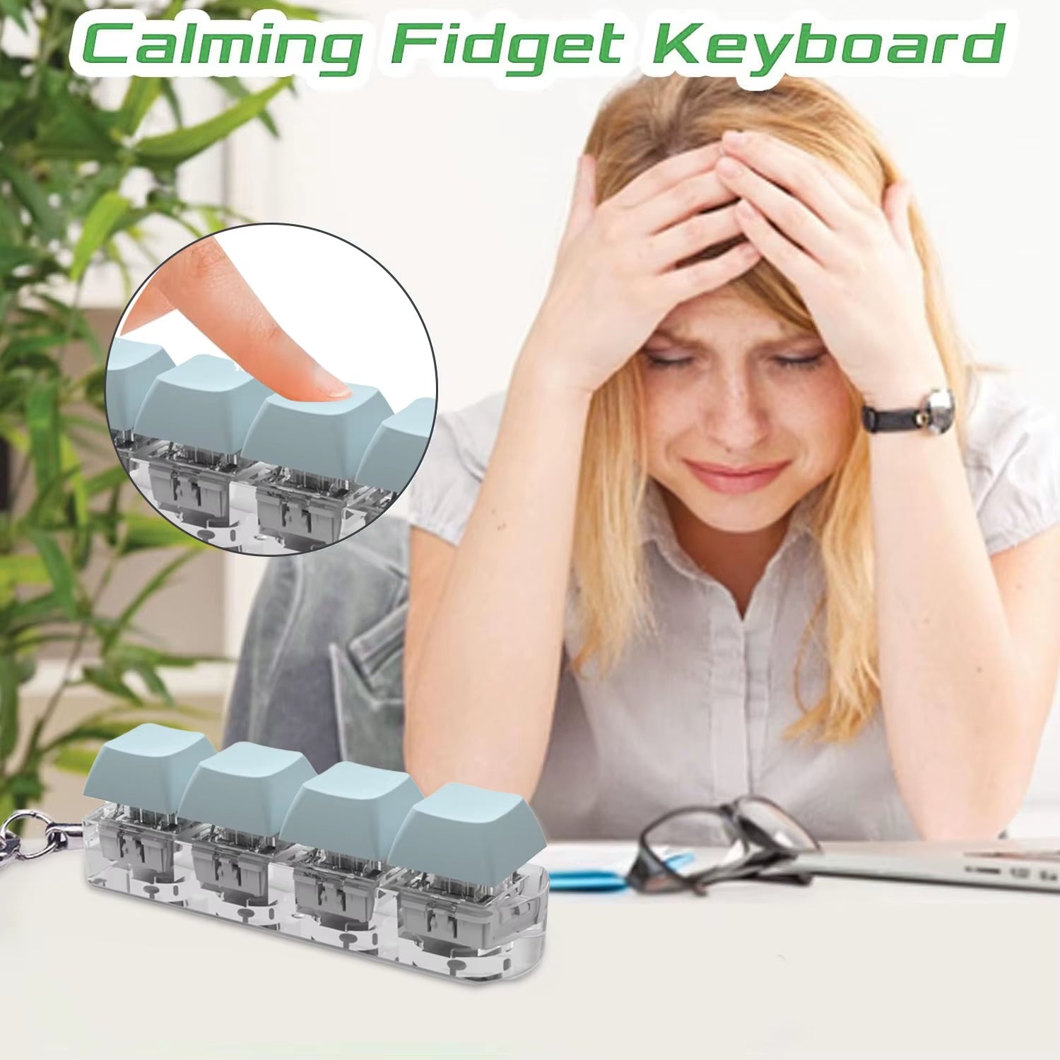 DIY Fidget Keycap Keychain - Stress Relief Keyboard Accessory and Toy